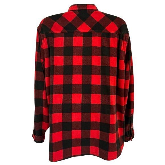 Eddie Bauer Mens TXL Red Buffalo Plaid Flannel Fleece Shirt Outdoor Lumberjack - Picture 6 of 16